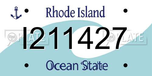 I211427 Rhode Island License Plate