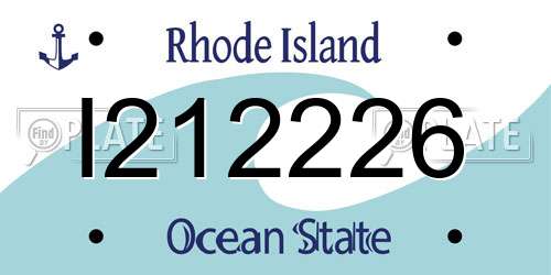 I212226 Rhode Island License Plate