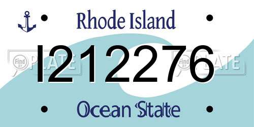I212276 Rhode Island License Plate