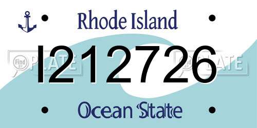 I212726 Rhode Island License Plate
