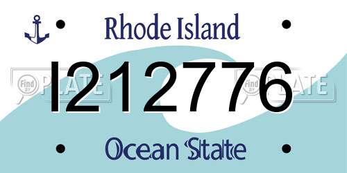 I212776 Rhode Island License Plate