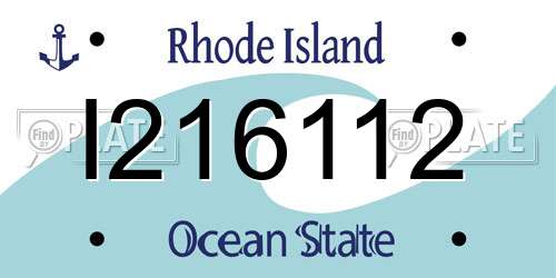 I216112 Rhode Island License Plate