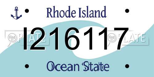 I216117 Rhode Island License Plate