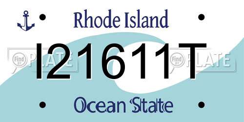 I21611T Rhode Island License Plate