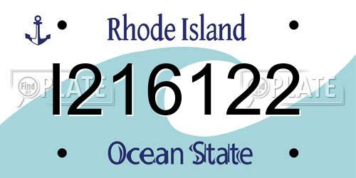 I216122 Rhode Island License Plate