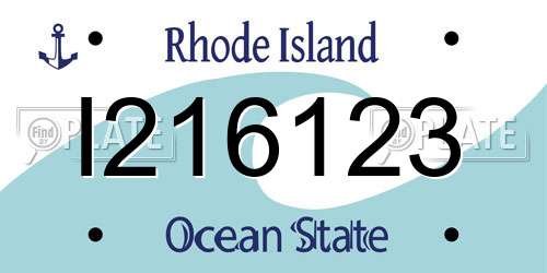 I216123 Rhode Island License Plate
