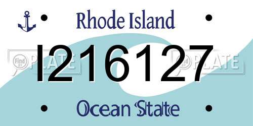 I216127 Rhode Island License Plate