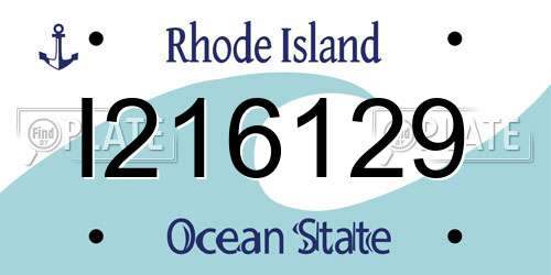 I216129 Rhode Island License Plate
