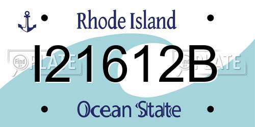 I21612B Rhode Island License Plate