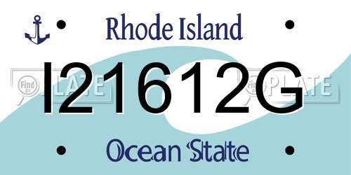 I21612G Rhode Island License Plate