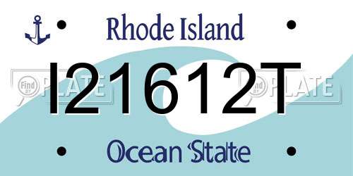 I21612T Rhode Island License Plate