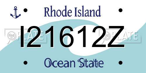 I21612Z Rhode Island License Plate