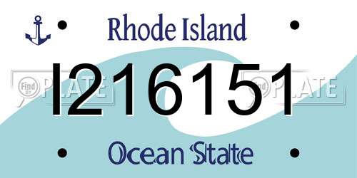 I216151 Rhode Island License Plate