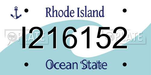 I216152 Rhode Island License Plate