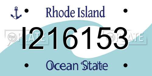 I216153 Rhode Island License Plate