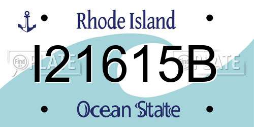 I21615B Rhode Island License Plate