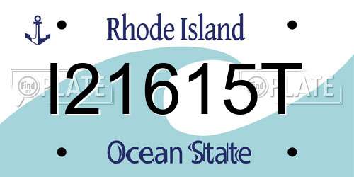 I21615T Rhode Island License Plate