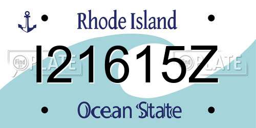 I21615Z Rhode Island License Plate