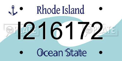 I216172 Rhode Island License Plate