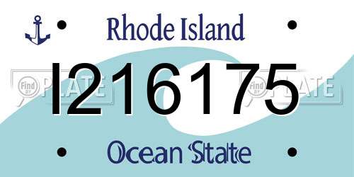 I216175 Rhode Island License Plate