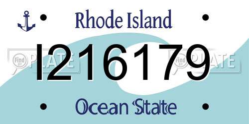 I216179 Rhode Island License Plate
