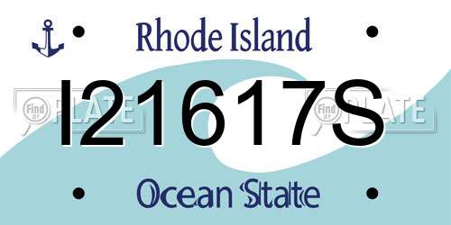 I21617S Rhode Island License Plate