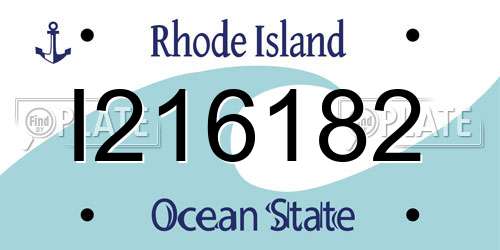 I216182 Rhode Island License Plate