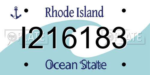 I216183 Rhode Island License Plate