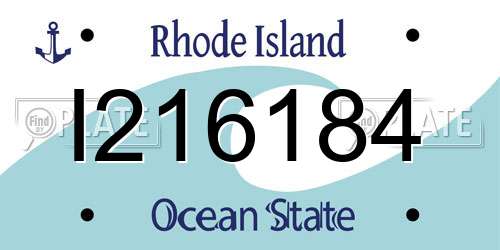 I216184 Rhode Island License Plate