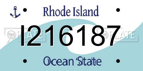 I216187 Rhode Island License Plate