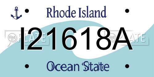 I21618A Rhode Island License Plate