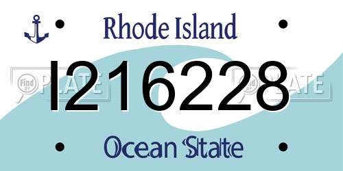 I216228 Rhode Island License Plate