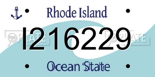 I216229 Rhode Island License Plate