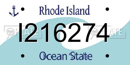 I216274 Rhode Island License Plate