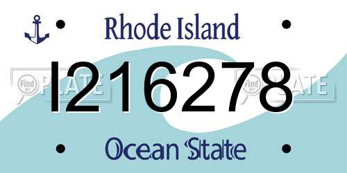 I216278 Rhode Island License Plate