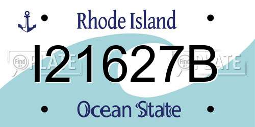 I21627B Rhode Island License Plate
