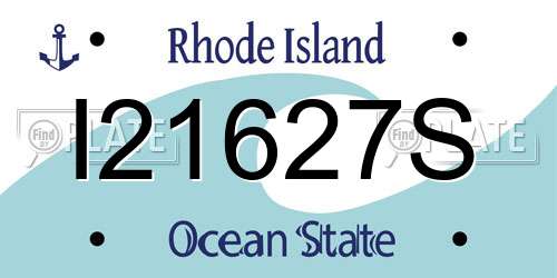 I21627S Rhode Island License Plate