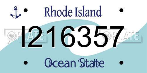 I216357 Rhode Island License Plate
