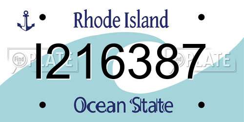 I216387 Rhode Island License Plate