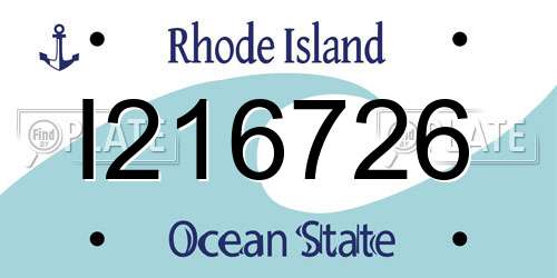 I216726 Rhode Island License Plate
