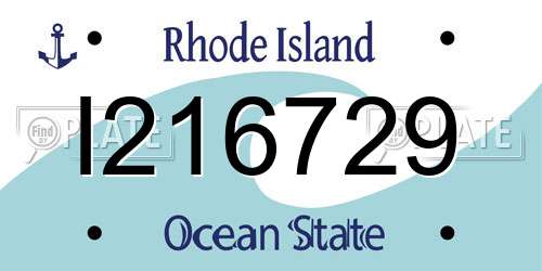 I216729 Rhode Island License Plate