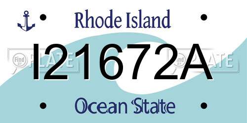 I21672A Rhode Island License Plate