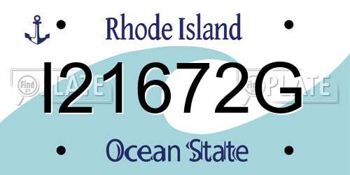 I21672G Rhode Island License Plate
