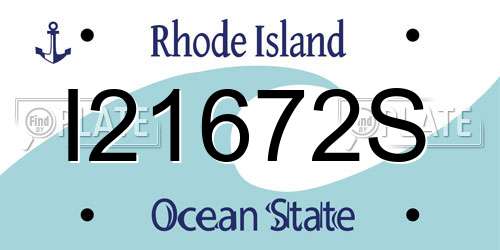 I21672S Rhode Island License Plate