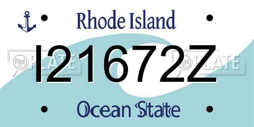 I21672Z Rhode Island License Plate