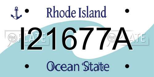I21677A Rhode Island License Plate