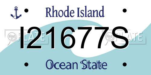 I21677S Rhode Island License Plate