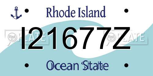 I21677Z Rhode Island License Plate