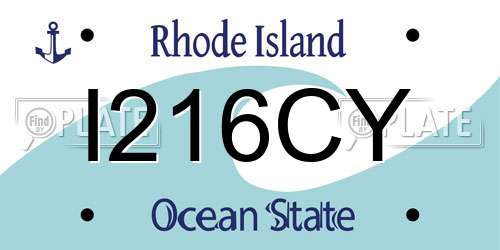 I216CY Rhode Island License Plate