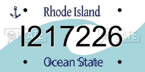 I217226 Rhode Island License Plate
